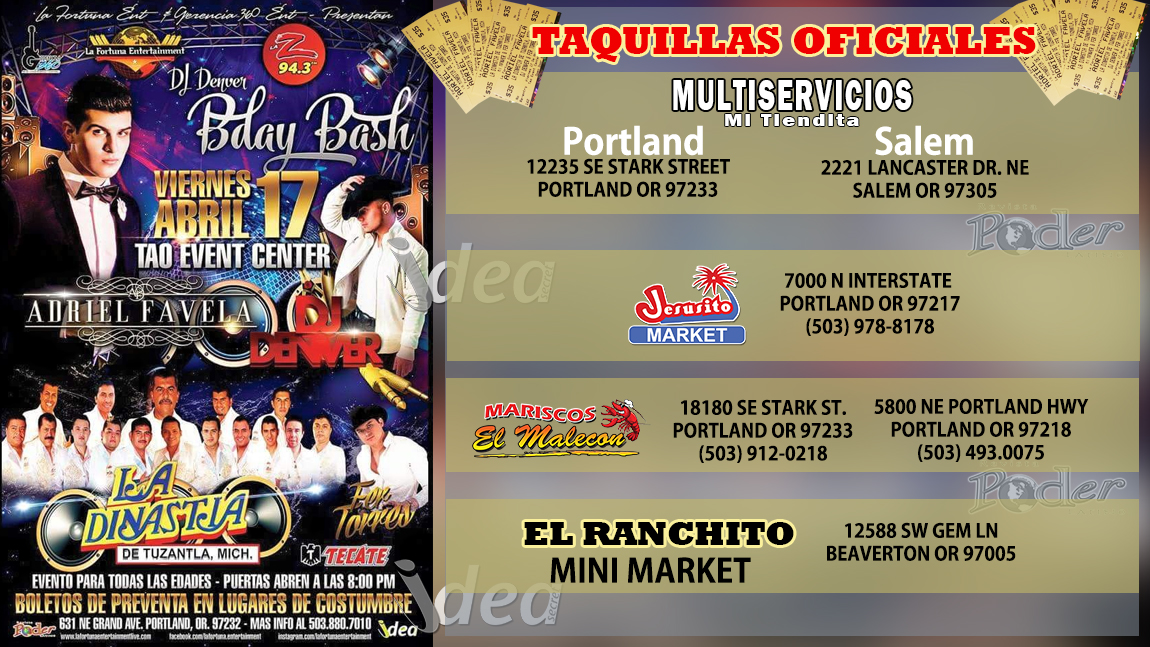 ADRIEL FAVELA EN EL TAO EVENT CENTER